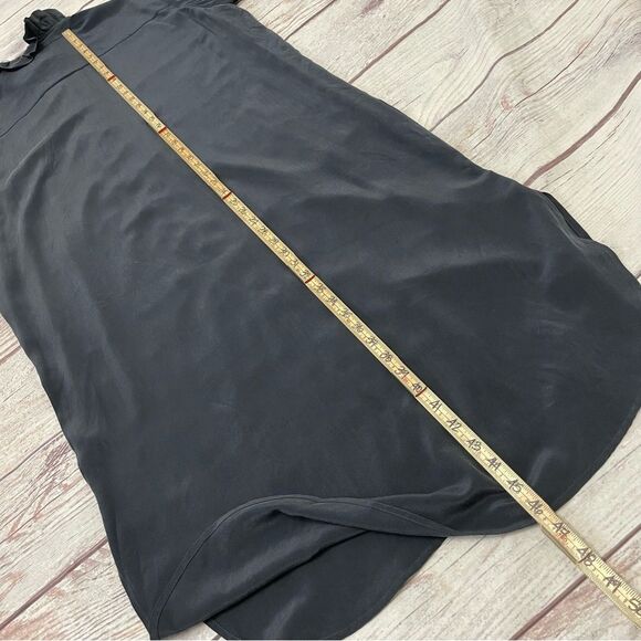 Samsøe Samsøe Jade Shirt Dress Color: Sky Captain 100% Silk Ruffle Midi Size S - Picture 7 of 10